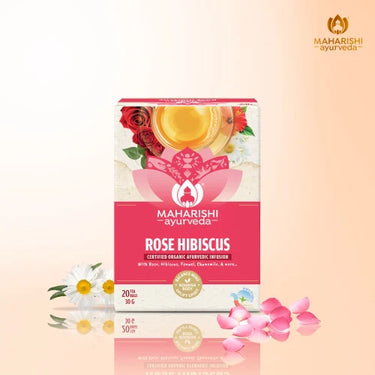 Rose Hibiscus Tea | Uplifting & Calming Ayurvedic Blend 30gm